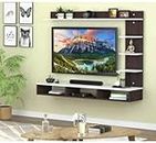 Bros Moon 48 inch MDF C Shaped Wall Mounted TV Unit, Floating Cabinet for Wall for Living Room/Kid's Room/Bedroom Suitable for Upto 48 inches Smart tv (C Style Cabinet, Wenge White)