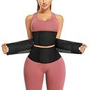 Ursexyly Women Waist Trainer Corset Workout Trimmer Belt Sweat Belly Band Slim Tummy Control Body Wraps Neoprene Sport Girdle (Black, Medium)