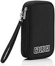 Mini Electronic Accessories Bag Travel Accessories Gadget Storage Bag Universal Travel Bag for Small Electronics and Cables, Adapter, Battery and More (Black)