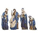 Joseph's Studio by Roman - 4-Piece Nativity Blue and Gold Figure Set, Christmas Collection, 14.75" H, Resin, Decorative, Religious Gift, Home Decor, Durable, Long Lasting