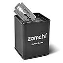 ZOMCHI Razor Blade Bank for Safety Razor Blade Storagement, Used Double Edge Safety Razor Blade Disposal Case (Black)