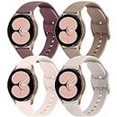 [4 Pack] Sport Bands for Samsung Galaxy Watch 5 Bands 40mm 44mm/Galaxy Watch 6 Band/Galaxy Watch 4 Band, 20mm Adjustable Soft Strap Replacement Band Women Men for Galaxy Watch 6/5/4/3