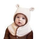 FUYAO Baby Winter Warm Hat Scarf Toddler Kids Fleece Earflap Beanies Hood with Ears Windproof Balaclava for 1-5 Years Old Girls and Boys (Style 2 Beige), Style 2 Beige, One size