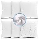 Fixwal 18x18 Outdoor Pillow Inserts Set of 6, Waterproof Decorative Throw Pillows Insert, Square Pillow Form for Patio, Furniture, Bed, Living Room, Garden (White)