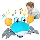 HENGYAN Crawling Crab Toy with Music and LED Light Up, Build in Rechargeable Battery (Green)
