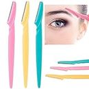 Daesyn Deal Eyebrow Shaper Manual Razor for Women - Pack of 3 Pieces Eyebrow Razor 3 Blade Pack of 1 - Multicolor