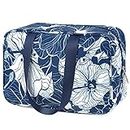 Full Size Toiletry Bag Large Cosmetic Bag Travel Makeup Bag Organizer for Women (Blue Lotus)