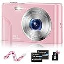 Digital Baby Camera for Kids Teens Boys Girls Adults,1080P 48MP Kids Camera with 32GB SD Card,2.4 Inch Kids Digital Camera with 16X Digital Zoom, Compact Mini Camera (Pink)