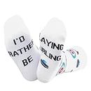 ZJXHPO Winter Sport Curling Crew Sock I’d Rather Be Playing Curling Novelty Sock Curling Coach Player Fan Lover Gift (Curling sock)