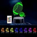 ABTRATY Football Lamp for Bobys, Rugby 3D Illusion LED Football Night Light for Kids Bobys Remote & Touch Control 16 Colors Changing Dimmable, Great Bedside Decor Birthday Gift for Football Lover