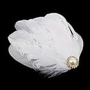 THE STYLE SUTRA® White Feather Headdress Fascinator Hair Clip Wedding Bridal Hair Accessory S | Womens Accessories |Hair Accessories