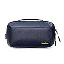 tomtoc Electronic Organizer Accessory Tech Pouch for MacBook Charger, Cables, Power Bank, Hard Drive, Travel Cords, Water-resistant Storage Bag with Removable Card Slots for USB Adapter, Memory Card (Navy Blue)