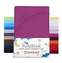 NatureMark 2er Set Kinder Spannbettlaken Jersey, Spannbetttuch 100% Baumwolle, für Babybett und Kinderbett | 70x140 cm - Pink