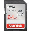 SanDisk Ultra 64GB SDXC 140MB/s - Scheda di Memoria, con velocità fino a 140 MB/s, prestazioni dell'app A1, UHS-I, Classe 10, U1