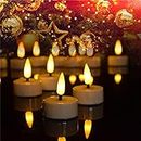 Lot de 12 bougies chauffe-plat LED avec minuteur et flamme vacillante, fonctionnant à piles, réalistes, lumineuses, non parfumées, pour mariage, maison, Noël, anniversaire, Halloween, blanc chaud