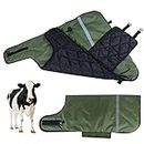 Calf Blankets Jacket for Calves - Green Keep Calves Warm, Soft Calf Cow Warm Clothes Comfortable Freezing Resistance Cold Proof Oxford Cloth Waterproof for Animal Husbandry for Home Farm