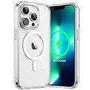 JETech Magnetic Case for iPhone 13 Pro Max 6.7-Inch Compatible with MagSafe Wireless Charging, Shockproof Phone Bumper Cover, Anti-Scratch Clear Back (Clear)