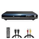 Region Free DVD Players for TV, 2024 Compact DVD Players for Home with HDMI Output | DVD CD Player with USB Input | HDMI & RCA Cable Included, Plays All Regions and Formats (Not Plays Blu-ray Discs)