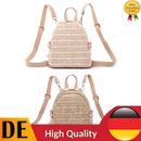 Straw Laptop Backpack Large Capacity Fashion Women Back Pack with Pearl Ornament