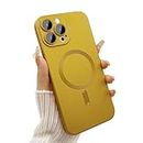 ankofave Magnetic case for iPhone 14 Pro Max Phone Case for Women, Matte Luxury Soft Metallic Luster Design with Camera Lens Protector, Compatible with Magsafe Case for iPhone 14 Pro Max 6.7"-Gold
