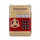 Piggy Bank Cash Coin Can Password Electronic Kids Money Bank Safe Saving Box ATM Bank Safe Locks Smart Voice Prompt Money Piggy Box Great Gift for Any Child (Gold)
