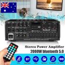 2000W 2CH Audio Power Amplifier Stereo bluetooth HiFi FM Home Car Karaoke Amp