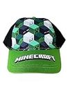 Fashion UK Official Minecraft Hat Monsters Kids Boys Cap Polyester Cotton Baseball Cap Black Green, multi-coloured, 56