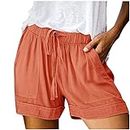 Orders Online com Women's Summer Shorts Pants 2024 Athletic Pants high Waisted Yoga Shorts with Pockets for Women Tummy Control Beach Shorts Orders Placed by me Recently Orange-3 M