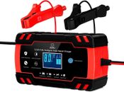 4 Modes Car Battery Charger, 24V/12V Battery Charger Automotive, 4A/8A LCD Batte