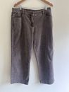 Poetry Corduroy Trousers  UK 18 Wide Leg Ankle Length Grey Pockets