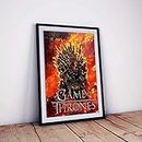 One click creations Game of Thrones Poster Framed Wall Hanging Decorative Item (Multicolour, 12 X 18 inch, Framed)