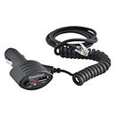 Escort SmartCord USB, Half Straight Half Coiled Cord with USB Port for Charging, Works with All Current Generation Escort Windshield Mounted Detectors and Apple and Android Devices, Black