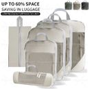 6Stk Kompression Packtaschen Packing Cubes Set Rucksack und Koffer Organizer