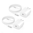iPhone Charger 2 Pack 20W PD USB C Adapter and 6 FT USB C to Lightning Cable iPhone Fast Charger Compatible with iPhone 14 13 12 11 X 8 7 More