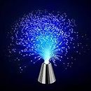J&UNIQUE Sensory Fiber Optic Lamp - LED Color Changing with Cone Base - Ice Fiber Lamp- Calming Mood Night Light Calming Lamp for Wedding Christmas Party Holiday, Battery Operated