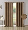 Linen Basics Jute Curtains for Door 9 Feet Long | Medium Window Curtain | Yarn Weaved Curtain | Modern Curtain for Living Room Bedroom | Screens with Eyelet Ring | (Beige, 4x9 Feet (Pack of 2))