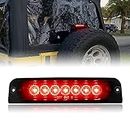 Third 3rd Brake Taillight Rear Stop Lamp, Kewisauto Smoked Black Center High Mount Stop Light for 1997-2006 Jeep Wrangler Accessories (1PCS)