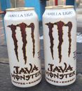 2X RARE 2022 Monster Energy Drink Java VANILLA LIGHT Discontinued FULL 15oz CANS