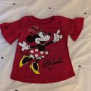 Disney Shirts & Tops | 3/$20 Minnie Mouse Ruffled Sleeved Shirt | Color: Red | Size: 12mb