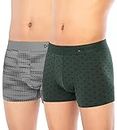 DAMENSCH Men Deo-Soft Supima Modal Trunks-Pack of 2-Dashed Silver, Darted Green-Large