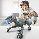 WEEFEESTAR Remote Control Dinosaur Toys for Boys Dinosaur Toys with Lights 2.4Ghz RC Velociraptor Robot Toys for Kids