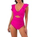 BAJSDCU Swimsuit for Women Cute Bathing Suits for Teens Womens Tankini Swimsuit Gifts Swim Thong Cute Small Business Stuff Under 2 Dollar Senior Discount for Prime Membership (11-Hot Pink, XL)
