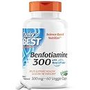 Doctor's Best Benfotiamine 300 with BenfoPure, Helps Maintain Healthy Glucose Metabolism, Non-GMO, Vegan, Gluten Free, Soy Free, 300 mg, 60 Veggie Caps