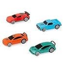 Driven by Battat Pullback Vehicles Set with 4 Race and Playsets for Kids – Toy Pull-Back 3 Years + – Turbocharge-Stock Cars (4 Pack), WH1121Z, Orange, Bleu, Vert, Rouge