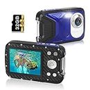 Waterproof Digital Camera,17 FT Underwater Camera 2.8" LCD HD1080P 30MP Kids Video Camcorder with 32G Card and Rechargeable Battery,Point and Shoot Camera for Kids Teenagers Students Gifts