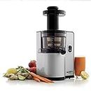 Omega VSJ843QS Vertical Slow Masticating Juicer Makes Continuous Fresh Fruit and Vegetable Juice at 43 Revolutions per Minute Features Compact Design Automatic Pulp Ejection, 150-Watt, Silver