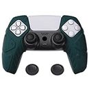 PlayVital Mecha Edition Racing Green Ergonomic Soft Controller Silicone Case Grips for ps5, Rubber Protector Skins with Thumbstick Caps for ps5 Controller – Compatible with Charging Station