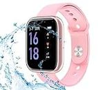 mi Smart Watch for Girls, Women, Kids, Boys, Men Bluetooth Touch Screen Bluetooth with Heart Rate & BP Monitor Pedometer, Camera Control Calling Notification for Android iOS Phone - Pink D20