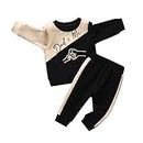 Toddler Infant Baby Boys Clothes Little Boy Clothing Long Sleeve Pullover Shirt Tops Pants Fall Winter 2Pcs Outfit Set Yellow 9-12 Months