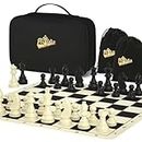 Peradix Chess Set | 19.69" Chess Board With Weighted Chessmen Staunton Pieces | 2 Extra Queen | With 3 Storage Bags | Ideal for Kids and Adults